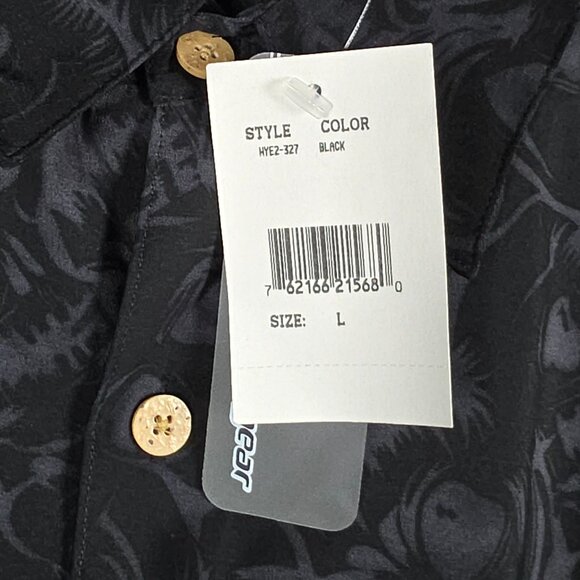 Vintage Shirt Mens Large Black Floral Baggy Loose Xtreme Gear Y2K Skulls NWT - Picture 12 of 15